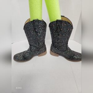 Roper Kids Boots Size 1(not toddler) Black With Glitter